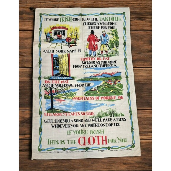 Irish Linen Wall Art Tapestry Cloth Made in Ireland 29x20” - Picture 1 of 6